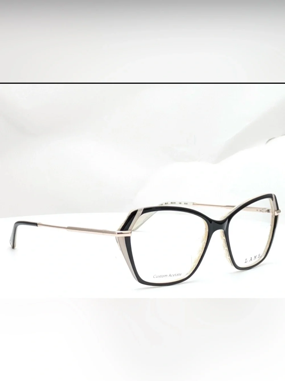 BRAND NEW  L.A.M.B. 143 55 eye Women’s Black and Gold Cat-Eye Eyeglass Frames